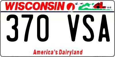 WI license plate 370VSA
