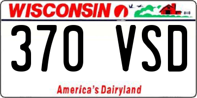 WI license plate 370VSD