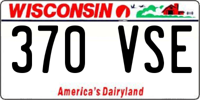 WI license plate 370VSE