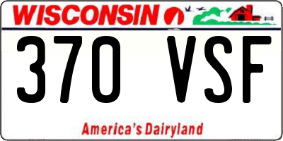 WI license plate 370VSF