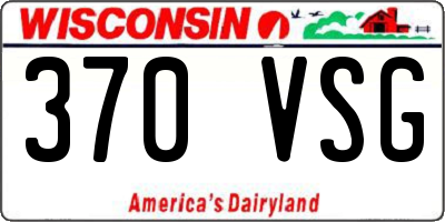 WI license plate 370VSG