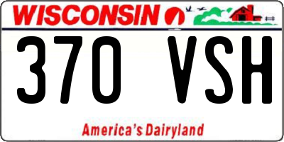WI license plate 370VSH