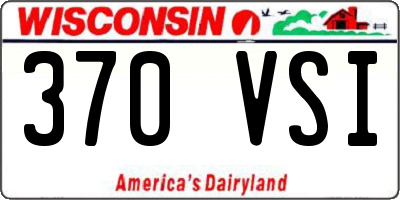WI license plate 370VSI