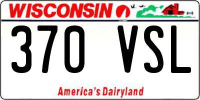 WI license plate 370VSL