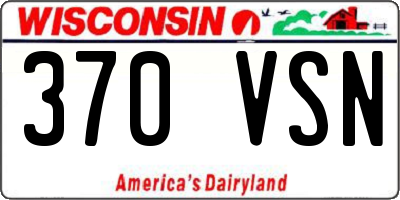WI license plate 370VSN