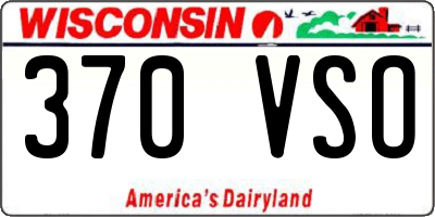 WI license plate 370VSO