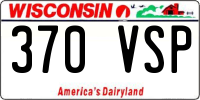 WI license plate 370VSP