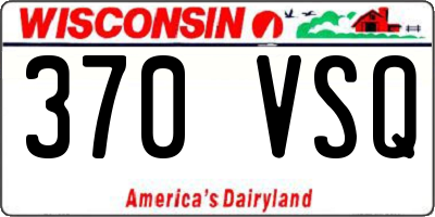 WI license plate 370VSQ
