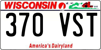 WI license plate 370VST