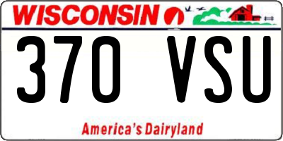 WI license plate 370VSU