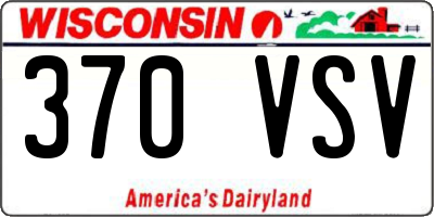 WI license plate 370VSV