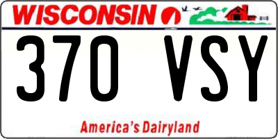 WI license plate 370VSY