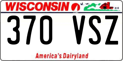 WI license plate 370VSZ