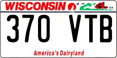 WI license plate 370VTB