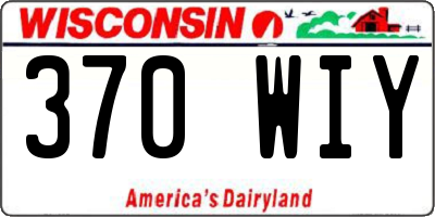 WI license plate 370WIY