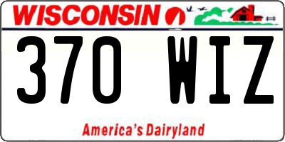 WI license plate 370WIZ