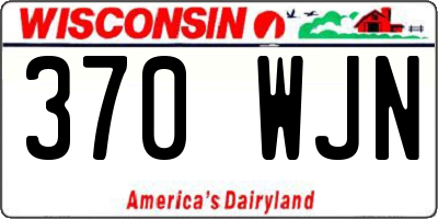 WI license plate 370WJN