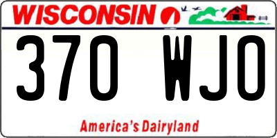 WI license plate 370WJO