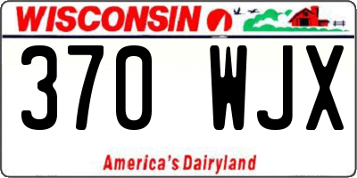 WI license plate 370WJX