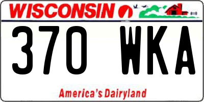 WI license plate 370WKA