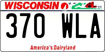 WI license plate 370WLA