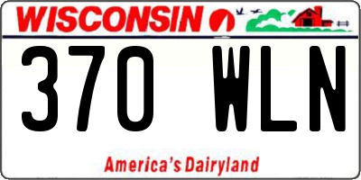 WI license plate 370WLN