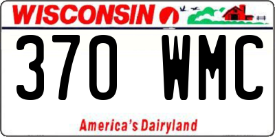 WI license plate 370WMC