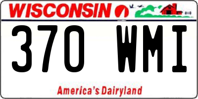 WI license plate 370WMI