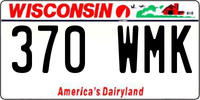WI license plate 370WMK