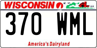 WI license plate 370WML
