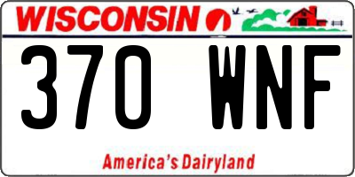 WI license plate 370WNF