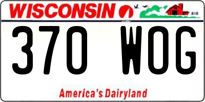 WI license plate 370WOG