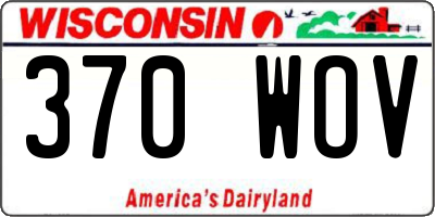 WI license plate 370WOV