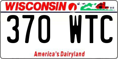 WI license plate 370WTC