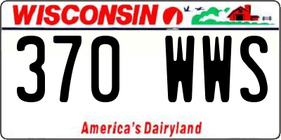 WI license plate 370WWS
