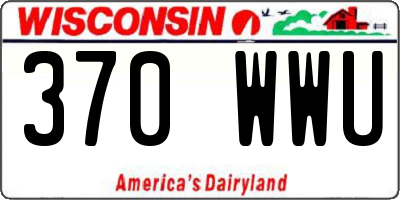 WI license plate 370WWU