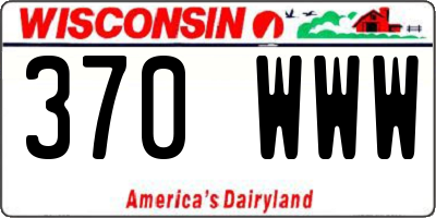 WI license plate 370WWW