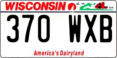 WI license plate 370WXB