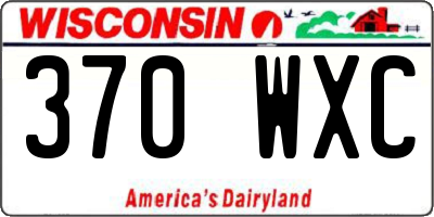 WI license plate 370WXC