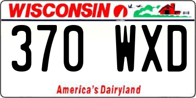 WI license plate 370WXD