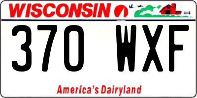 WI license plate 370WXF