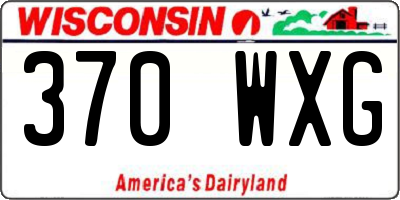 WI license plate 370WXG
