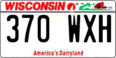 WI license plate 370WXH
