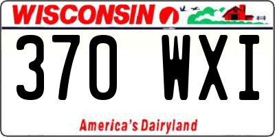 WI license plate 370WXI