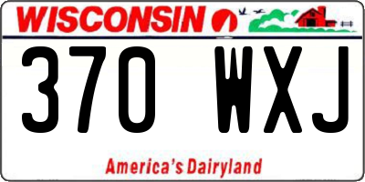 WI license plate 370WXJ