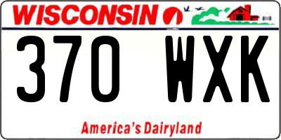 WI license plate 370WXK