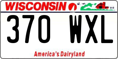 WI license plate 370WXL