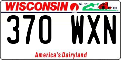 WI license plate 370WXN