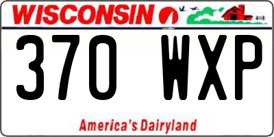 WI license plate 370WXP