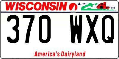 WI license plate 370WXQ